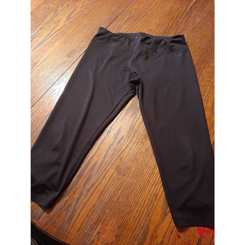 Large Calvin Klein Performance Black Capri Leggings Mid Rise Athletic Casual